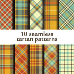 Set of 10 seamless tartan pattern
