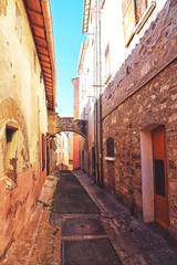 old and narrow street in Hyères - France