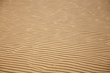 Lines in the sand of a beach, close up