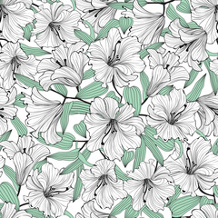 Floral seamless pattern. Flower bloom bouquet background. Ornamental texure