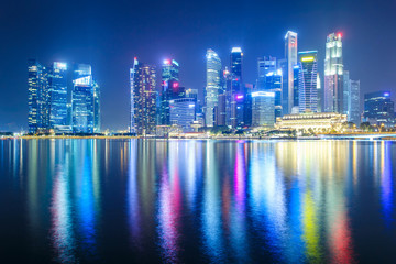 Fototapeta na wymiar Landscape of the Singapore financial district and business building, Singapore City