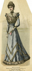 Zig-Zag Blue Dress 1899. Date: 1899
