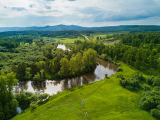 Aerial view of the Russian landscape