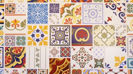 Fototapeta na wymiar Colorful wall tiles