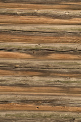 Wood logs texture of an old house.