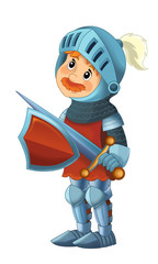 cartoon happy and funny knight - isolated illustration for children