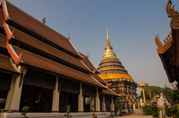 Fototapeta premium Wat Phra That Lampang Luang. Lanna architecture style temple, Lampang province Thailand