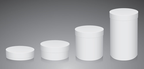 Round box for your design and logo. 