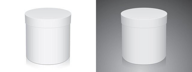 Round box for your design and logo. 