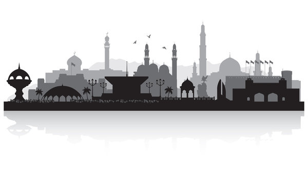 Muscat Oman city skyline silhouette