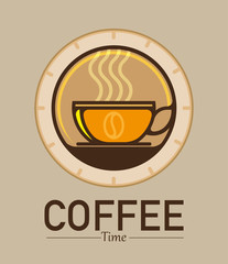 Vector illustration, coffee time symbol