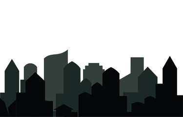 Modern city skyline on white background. Real estate business concept. City Skyline icon. 