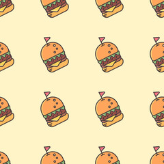 Hamburger seamless background flat design
