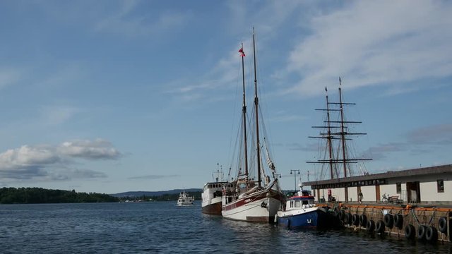 Harbor with boats in Oslo, Norway