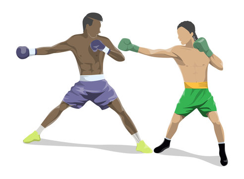 Isolated boxers fight. © inspiring.team