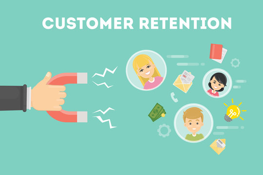 Customer retention concept.