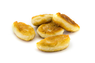 homemade Pies with stuffing on white