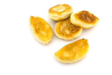 homemade Pies with stuffing on white