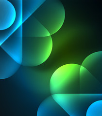 Vector glowing geometric shapes background