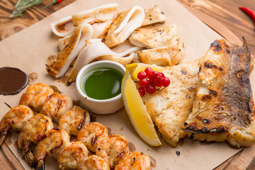 hot snacks from fish and seafood