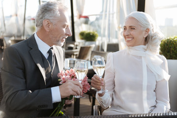Smiling woman looking at her partner