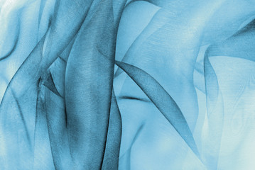 tissu organza bleu
