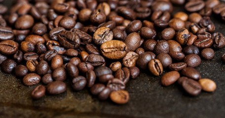 Background roasted coffee beans