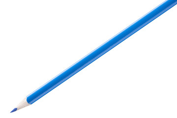 Blue pencil on a white background