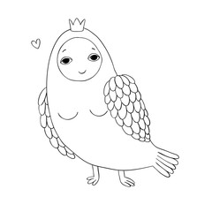 Girl Sirin. Mythological bird. Russian folklore.