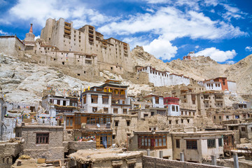 Fototapeta na wymiar The palace of the kings of Ladakh in the town of Le