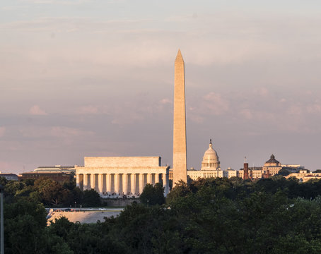 Washington DC Skyline At Sunset