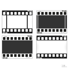 film, movie, photo, filmstrip set of film frame, vector illustration