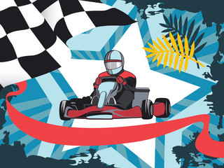 Karting, Layout on a sports theme, Kart, Competition, Championship, Winner