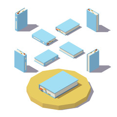 Vector low poly Isometric book