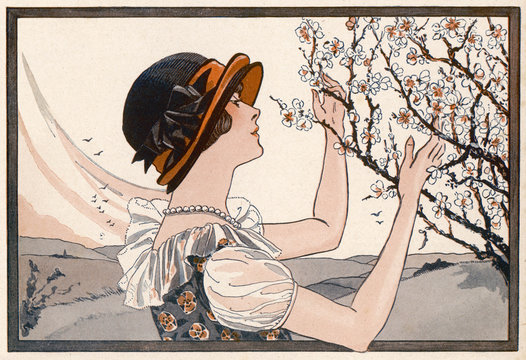 Lady and Blossom - 1925. Date: 1925