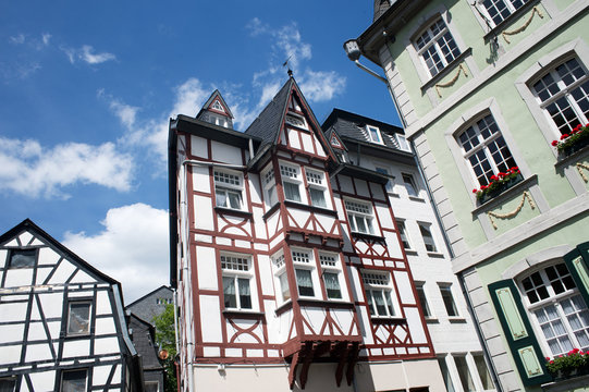 Vakwerkhuizen in Monschau in de duitse Eifel