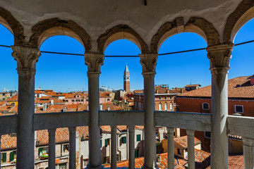 View from Palazzo Contarini del Bovolo in Venice Italy