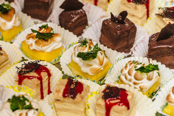 Table with fruit and gourmet cuisine