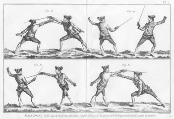 Fencing Positions. Date: Late 18th century