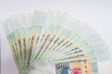 Singapore Dollar, Banknote Singapore on White background Isolated