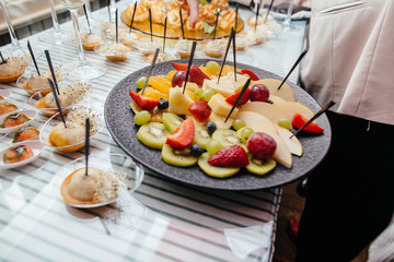 Fruit plate on the table