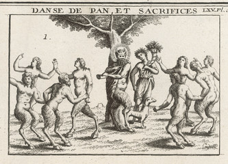 Fototapeta na wymiar Myth - Mythology - Pan Dances