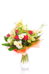 bouquet of flowers on white background isolated