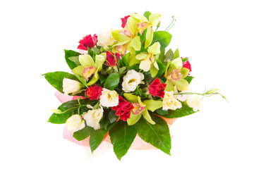 bouquet of flowers on white background isolated