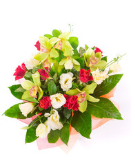 bouquet of flowers on white background isolated