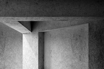 Geometric shape detail of a concrete building