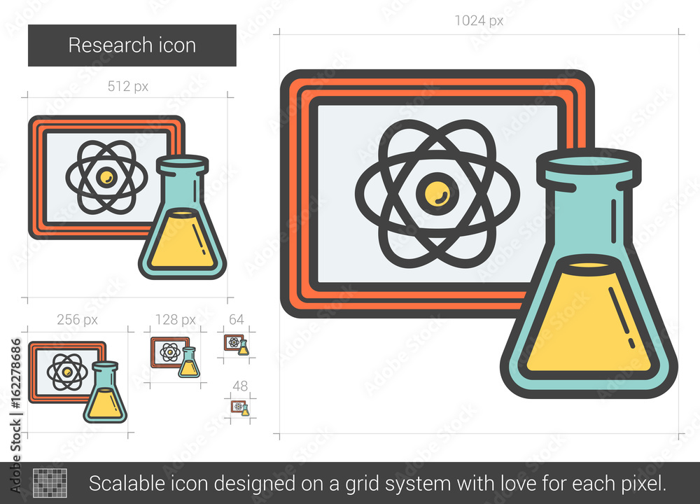 Canvas Prints research line icon.