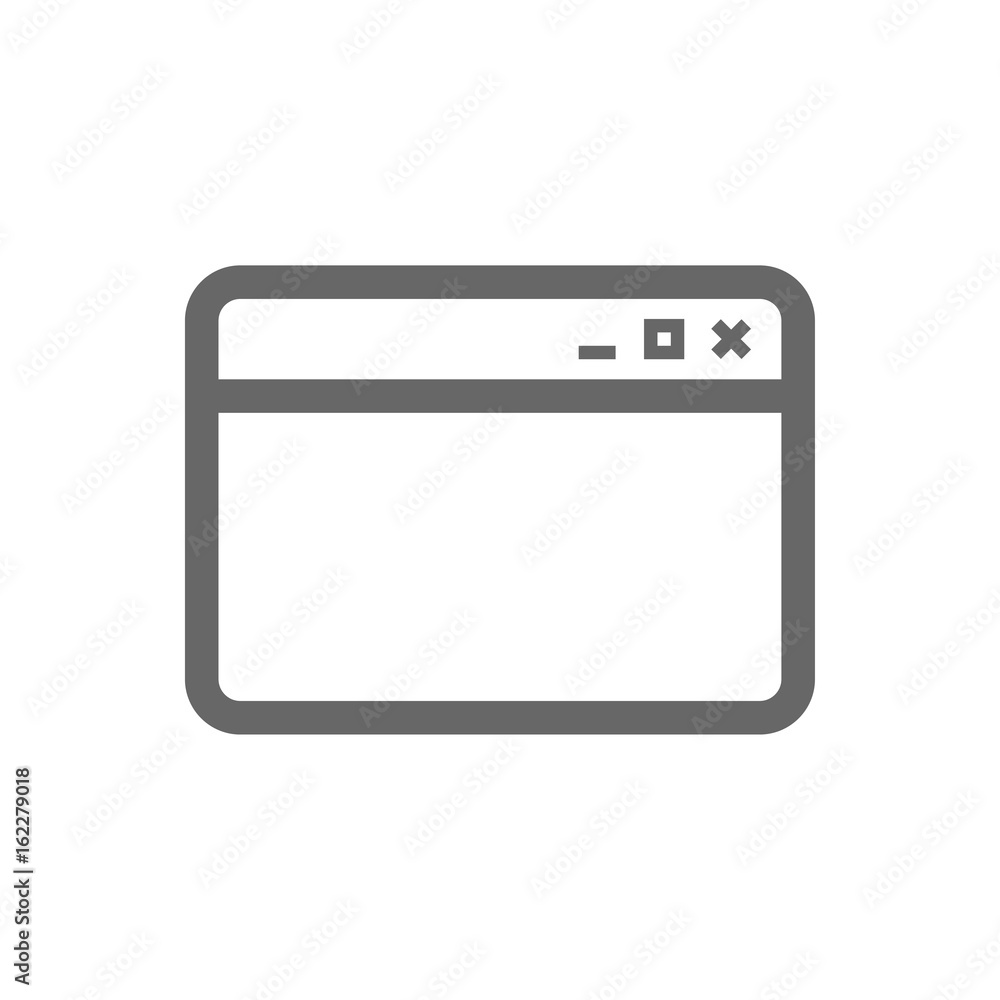 Poster browser window icon. internet page symbol. website empty template sign. isolated flat icon on white 