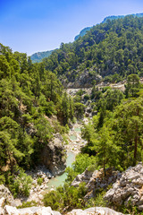 Fototapeta na wymiar View of the canyon yolu in the mountains near the Goynuk