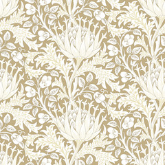 Floral seamless pattern. Modern seamless pattern for interior decoration, wrapping paper, graphic design and textile. Vector illustration. Backgrounds.